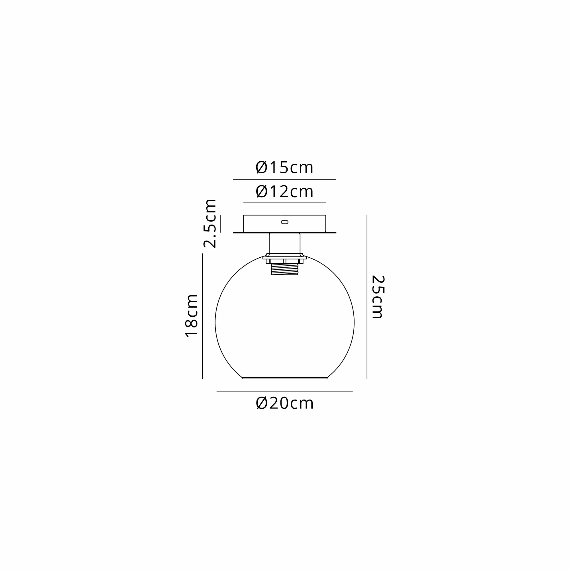 DK1334  Lori 15cm Round Ceiling Flush, 1 Light Flush Fitting E27, Polished Chrome/Clear Open Mouth Round Globe Shades